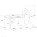 Miniatyrbild 5 av 10: Loft Bed, 207.5x228x219.5 cm, Vit och Rosa