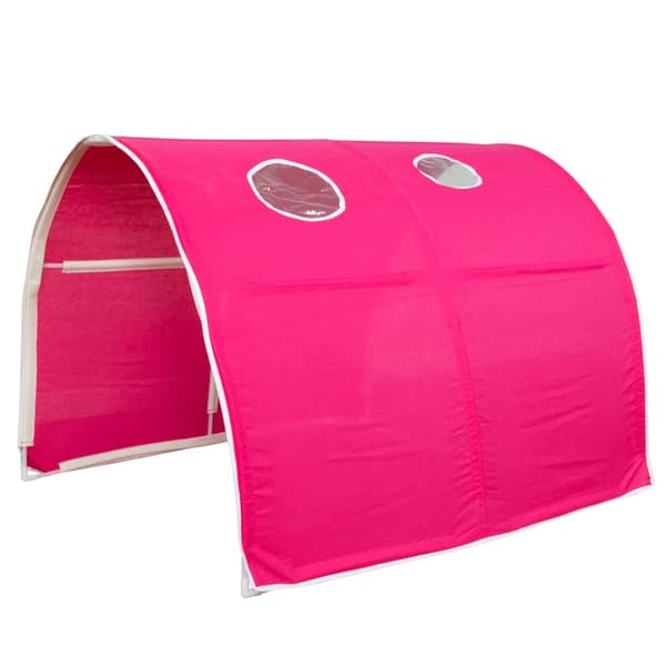 Loft Bed, 207.5x228x219.5 cm, Vit och Rosa