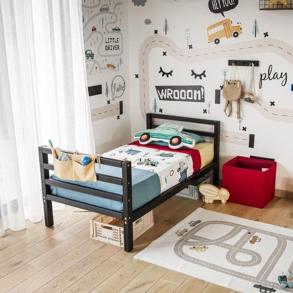 Säng för Pojkar, Säng för Flickor, Montessori Barnmöbler, Låg Barnsäng, Dagbädd för Barn, Barnsäng i Massivt Trä, Montessori Stil Säng
