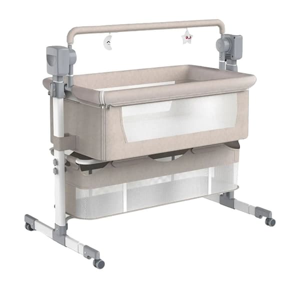 Babyvugge, Vuggemekanisme, Multifunktionel Babycradle, Metalmateriale,KHAKI