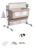 Miniatyrbillede 1 af 2: Babyvugge, Højdejusterbar, Unisex Design, Opbevaringskurv,BJJ-601-BEIGE