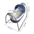 Miniatyrbillede 2 af 2: Elektrisk Baby Vugge, Bærbar Design, 3 Svinghastigheder, Fjernbetjening,Blå