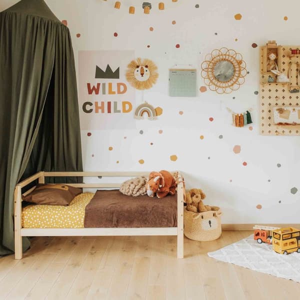 Lasten Sänky - Lastensänky Puusta - Turvakaiteellinen Sänky - Matala Lastensänky - Yhteisnukkumissänky - Montessori Huonekalut - Pojan Sänky
