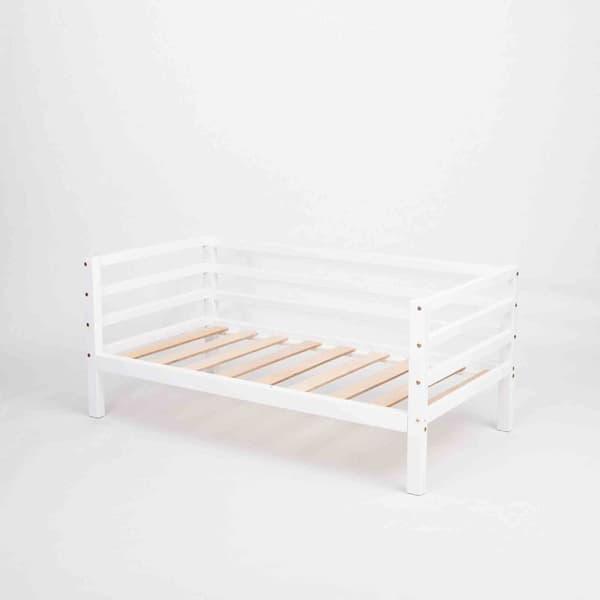 Lasten Sänky - Lastensänky Puusta - Turvakaiteellinen Sänky - Matala Lastensänky - Yhteisnukkumissänky - Montessori Huonekalut - Pojan Sänky
