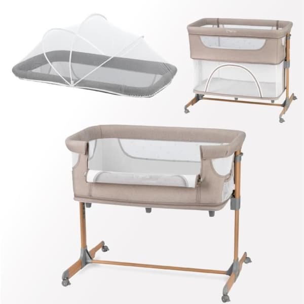 MoMi SMART BED - 4in1 - Samsovsäng, Spjälsäng - multifunktionell - Beige