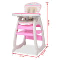 Miniatyrbild 8 av 8: 3-I-1 Konvertibel Barnstol Med Bord Rosa