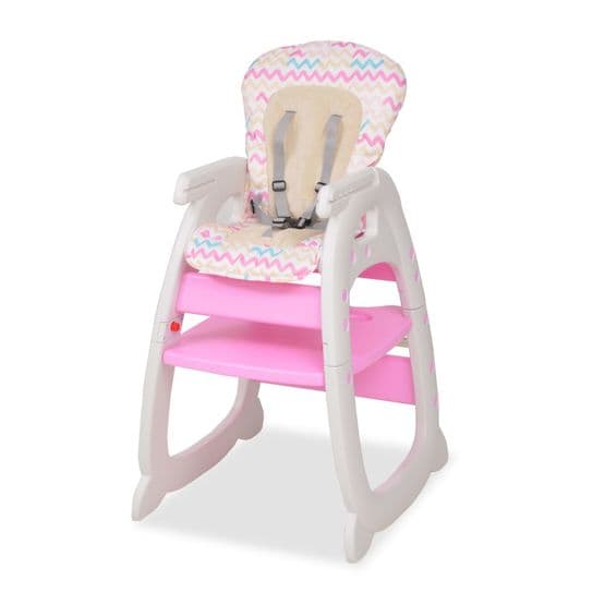 3-I-1 Konvertibel Barnstol Med Bord Rosa