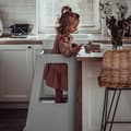 Miniatyrbild 3 av 4: Meow Baby - Kökspall Hjälpa till pall Scandi (Grå)