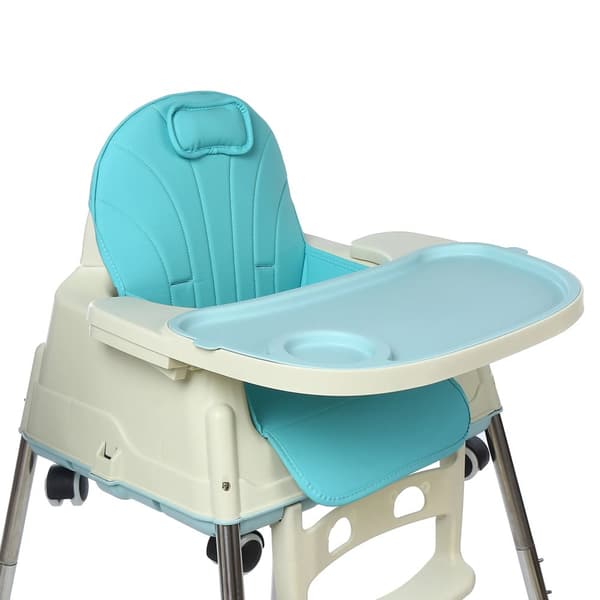 Højstol Høj stol Højstol Babystol Voksende Kombi Høj stol Højde Ryglæn Justerbar og sammenklappelig, Blå