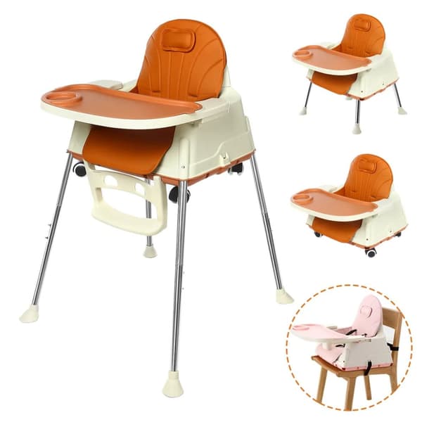 Syöttötuoli Syöttötuoli Syöttötuoli Vauvantuoli Kasvava Combi High Chair Korkeus säädettävä selkänoja ja taitettava, kahvi