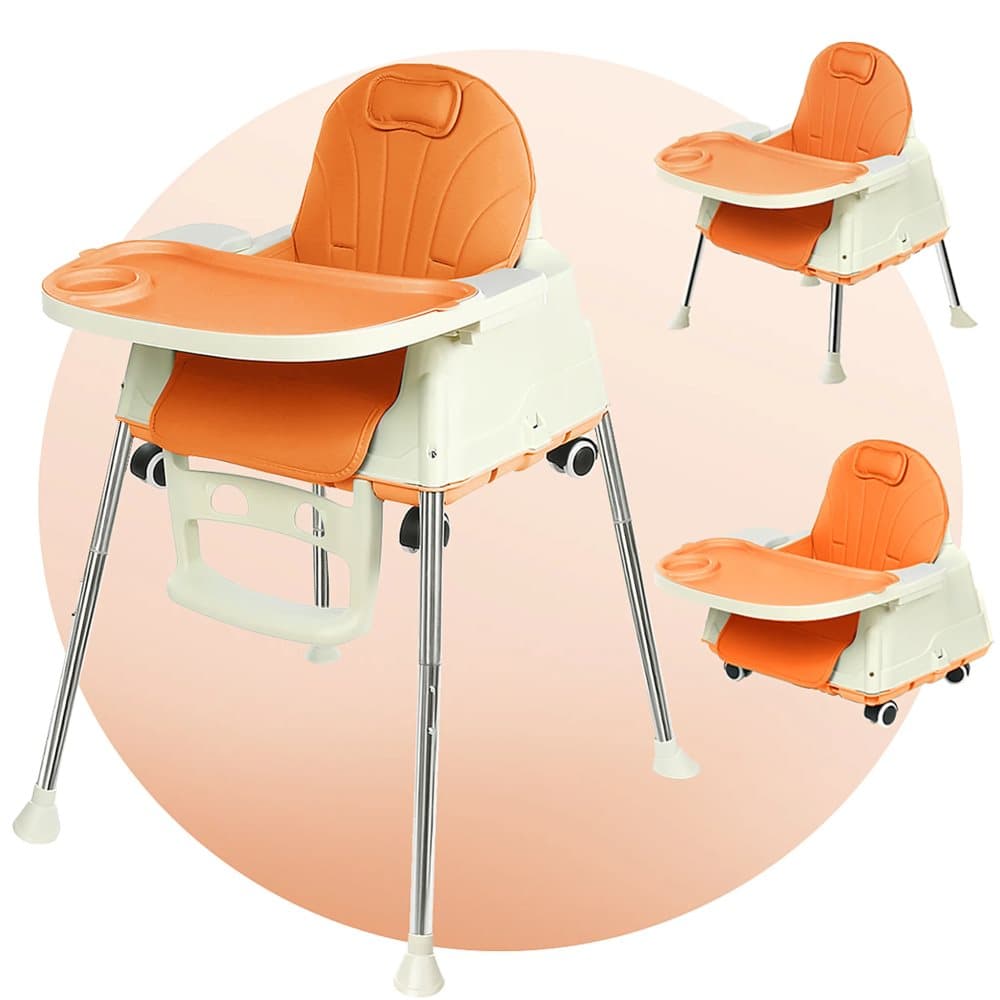 Hög stol Hög stol Barnstol Babystol Growing Combi High Chair Höjdjusterbart ryggstöd och hopfällbar, kaffe