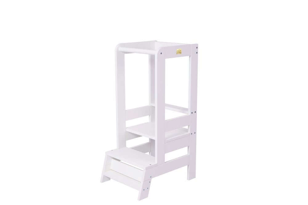 MeowBaby® Pedagogiskt Torn för Barn Learning Tower Montessori Tower Observation Kitchen Helper Vit