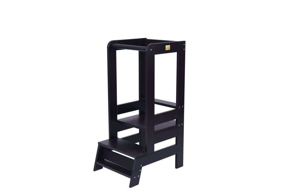 MeowBaby® Pedagogiskt Torn för Barn Learning Tower Montessori Tower Observation Kitchen Helper Svart