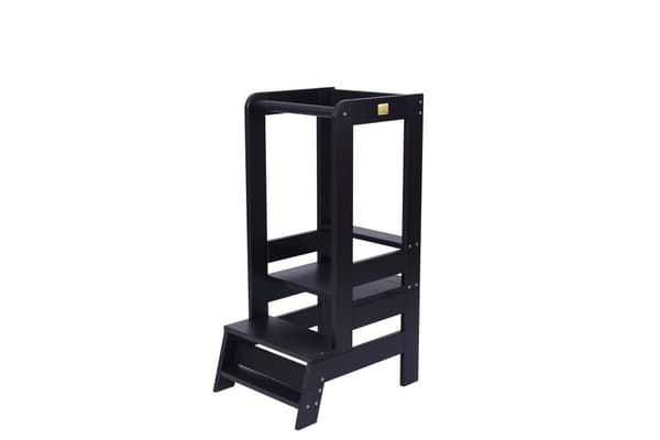 MeowBaby® Pedagogiskt Torn för Barn Learning Tower Montessori Tower Observation Kitchen Helper Svart