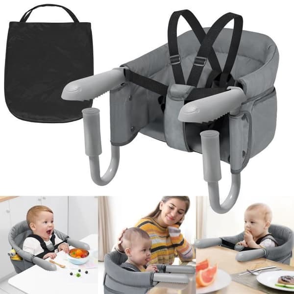 LZQ Babybordssits 6-36 månader Bältesstol Babystol Vikbar babysitsbälte för 2-8 cm tjocka bord