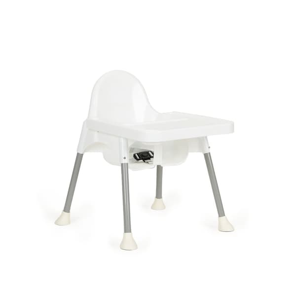 Barnstol - matstol - 93x71x70cm - höjdjusterbar - vit
