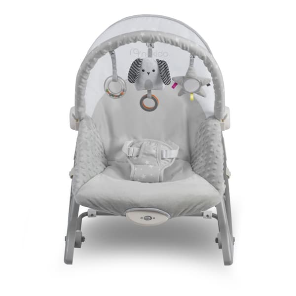 Gungstol med vibration - grå - max 9 kg.