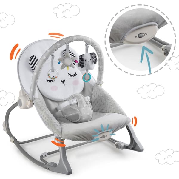 Gungstol med vibration - grå - max 9 kg.