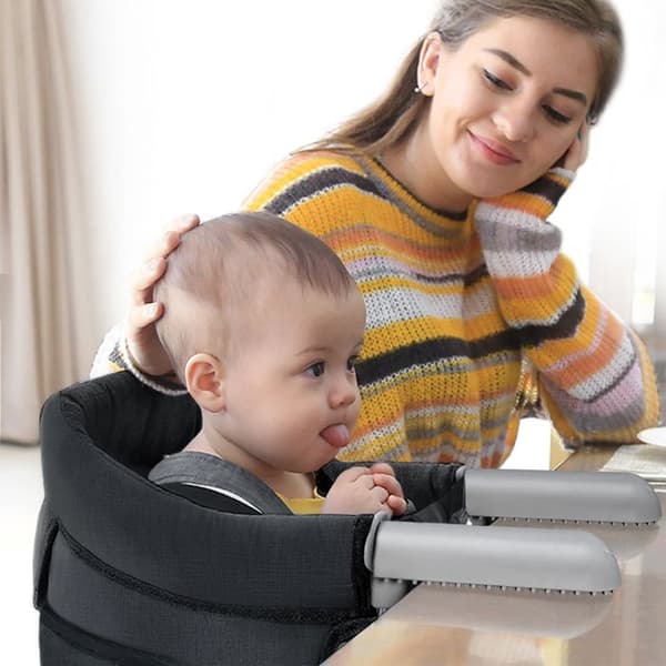 Fällbar babybordssits - XMTECH - Flerpunktsfäste - För barn från 6 till 36 månader - Svart