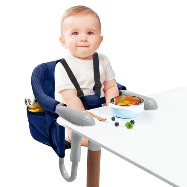 Fällbar babybordssits - XMTECH - Flerpunktsfäste - För barn från 6 till 36 månader - Blå