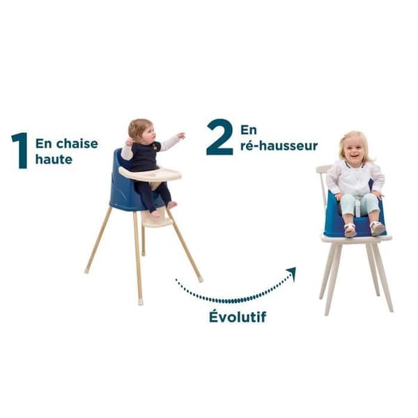 YOUPLA Thermobaby evolutionär barnstol - Ocean blue - Tillverkad i Frankrike