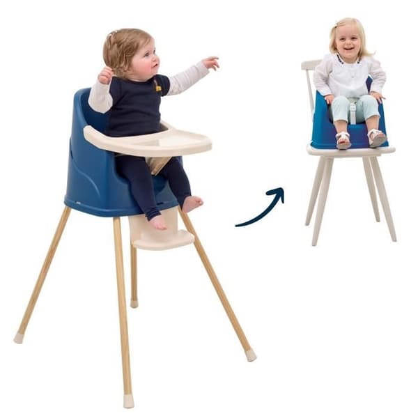 YOUPLA Thermobaby evolutionär barnstol - Ocean blue - Tillverkad i Frankrike