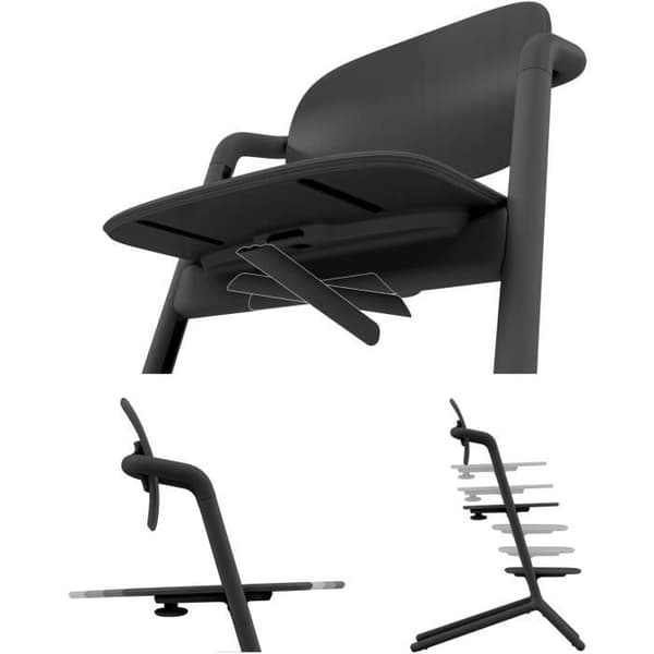 CYBEX - Justerbar barnstol - 3 i 1-pack - LEMO 2 - Svart - Justerbar i höjd och djup - Babyset ingår