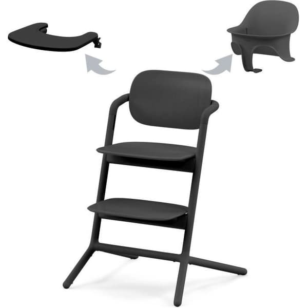 CYBEX - Justerbar barnstol - 3 i 1-pack - LEMO 2 - Svart - Justerbar i höjd och djup - Babyset ingår