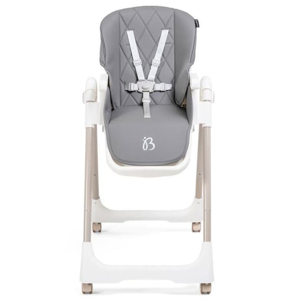 Bebelissimo - Justerbar barnstol - Fällbar - Kompakt - Justerbar i höjdled - Från 6 månader till 3 år (15kg) - grå