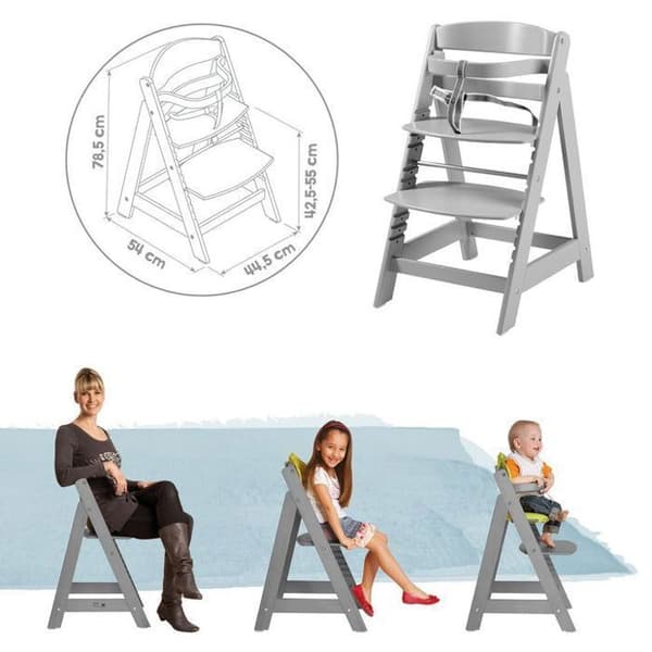 ROBA Skalbar barnstol - Sit Up Click - Taupelackerat trä - Maxvikt 50 kg