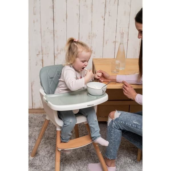 BEBELISSIMO - Barnstol - Skalbar - Justerbar - Trä - 2 på 1 - 6 månader till 5 år - rosa