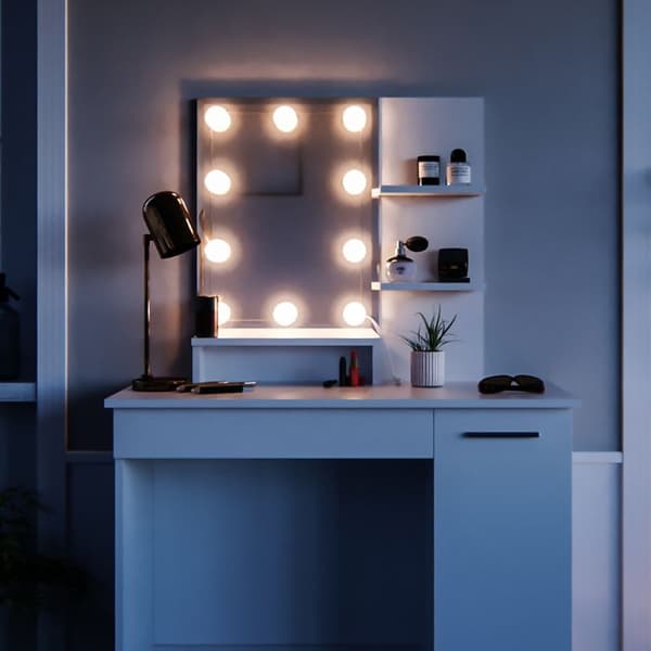 VICCO sminkbord Julia White med LED