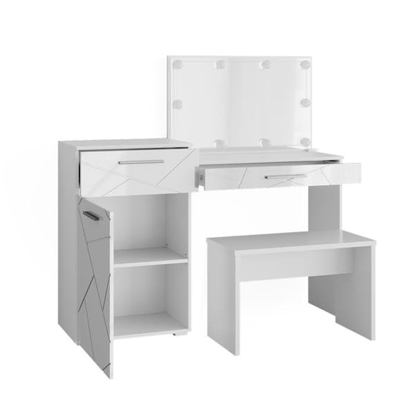 Sminkbordsspegel (LED-bänk) Vicco Little Irma vit