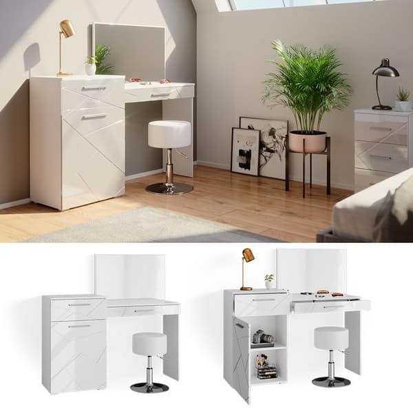 Sminkbord (spegelpall) Vicco Little Irma vit