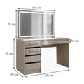 Miniatyrbild 3 av 6: Vicco Sherry sminkbord, Greige, 120 cm med LED-spegel