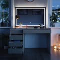 Miniatyrbild 5 av 6: Vicco Sherry sminkbord, Greige, 120 cm med LED-spegel