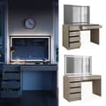 Miniatyrbild 2 av 6: Vicco Sherry sminkbord, Greige, 120 cm med LED-spegel