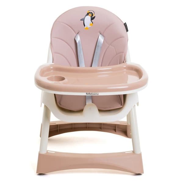 Bebelissimo - 2 i 1 barnstol - Skalbar - Justerbar - Fällbar - rosa - woodie