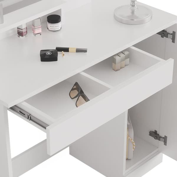 Sminkbord med LED-spegel - Vicco - Julia - Vit