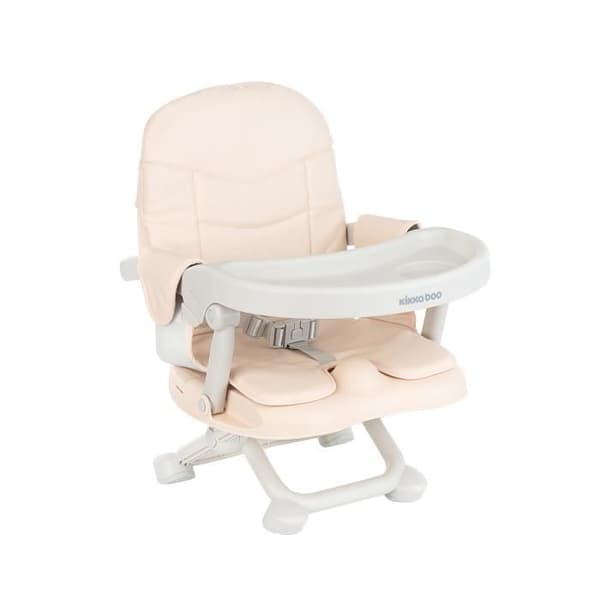 Pappo Booster Kikkaboo barnstol - Beige - Fällbart bord - Säkerhetsbälte