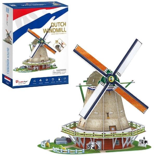 Cubic Fun 3D puslespil hollandsk vindmølle 61 stykker