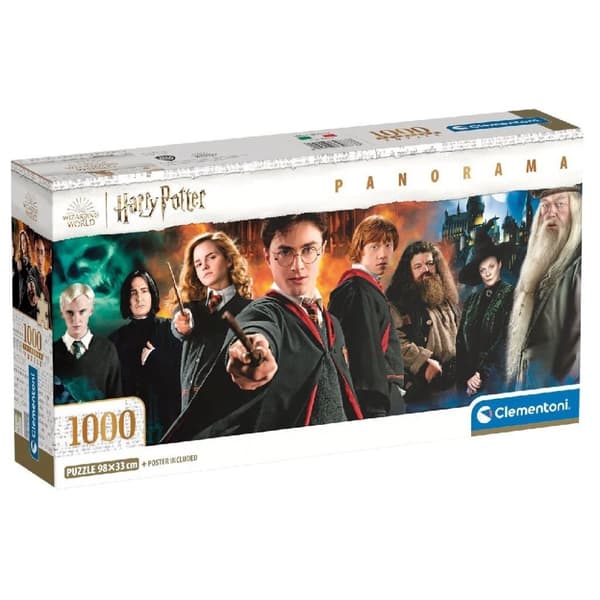 Clementoni Panorama Puslespil Harry Potter 1000 brikker + plakat