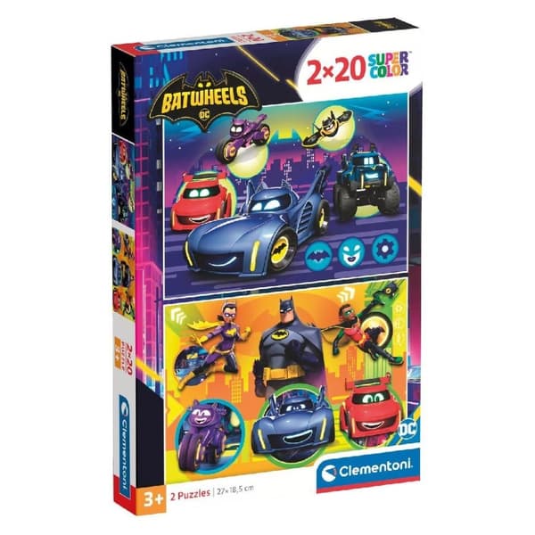 Clementoni Super Color Puslespil DC Batwheels 2x20 stykker