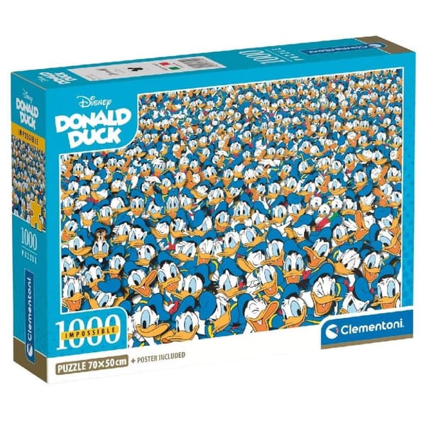 Clementoni Impossible Puslespil Disney Anders And 1000 brikker