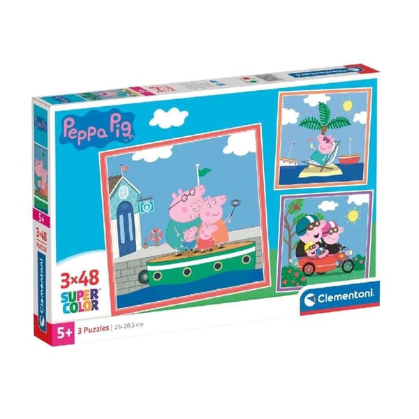 Clementoni 3-i-1 puslespil Peppa Pig 3x48 brikker