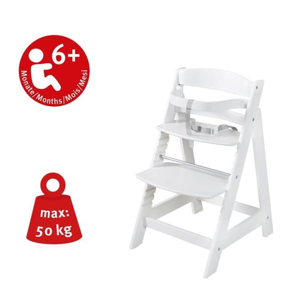 ROBA "Born Up" 2 i 1 vit konvertibel barnstol + "roba Style" frostad grön solstol