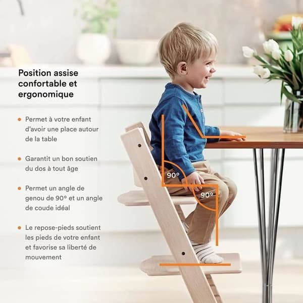 STOKKE Tripp Trapp - Justerbar barnstol - Justerbar från födsel till vuxen ålder - Bekväm och ergonomisk - Grå