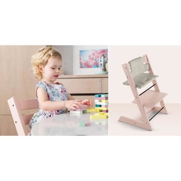 Justerbar barnstol - STOKKE - Tripp Trapp® - Puderrosa - Baby - 15 kg - 6 månader