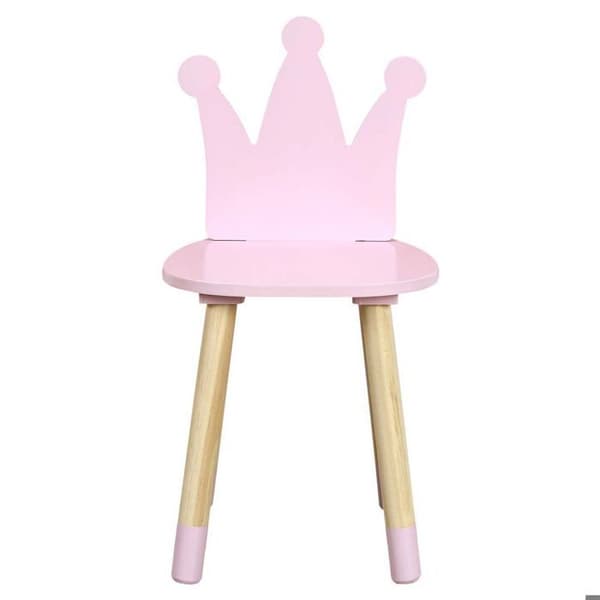 Barnstol - Home Deco Kids - HD6922 - Rosa och beige - Furu & MDF - 28 x 27 x 54 cm