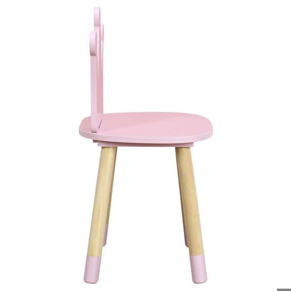 Barnstol - Home Deco Kids - HD6922 - Rosa och beige - Furu & MDF - 28 x 27 x 54 cm